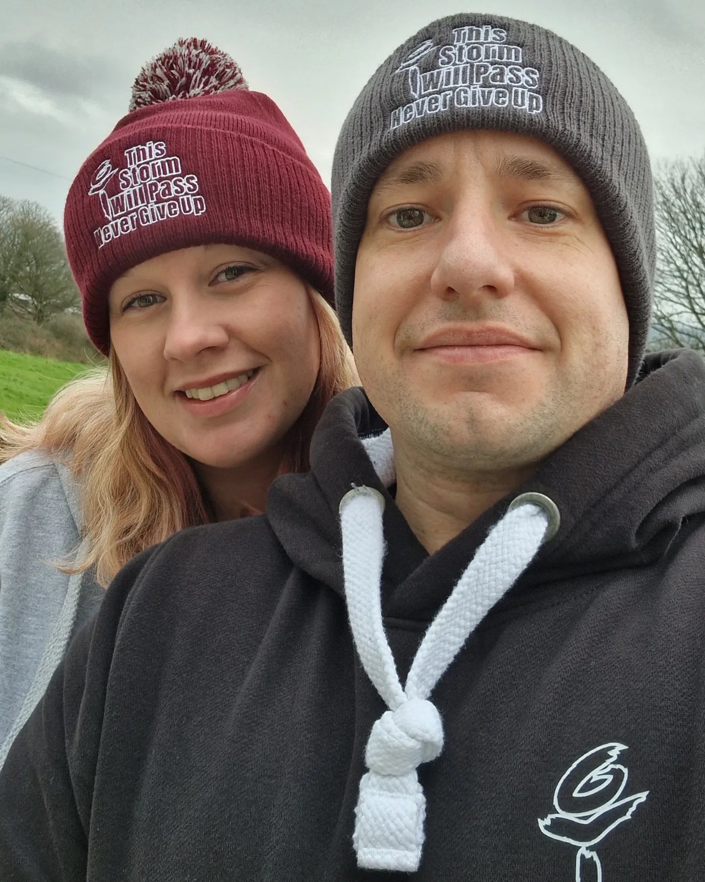 Two Tone Pom Pom Beanie
