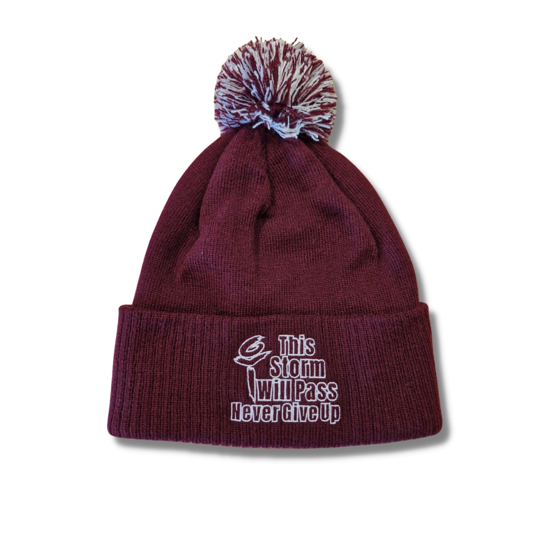 Two Tone Pom Pom Beanie